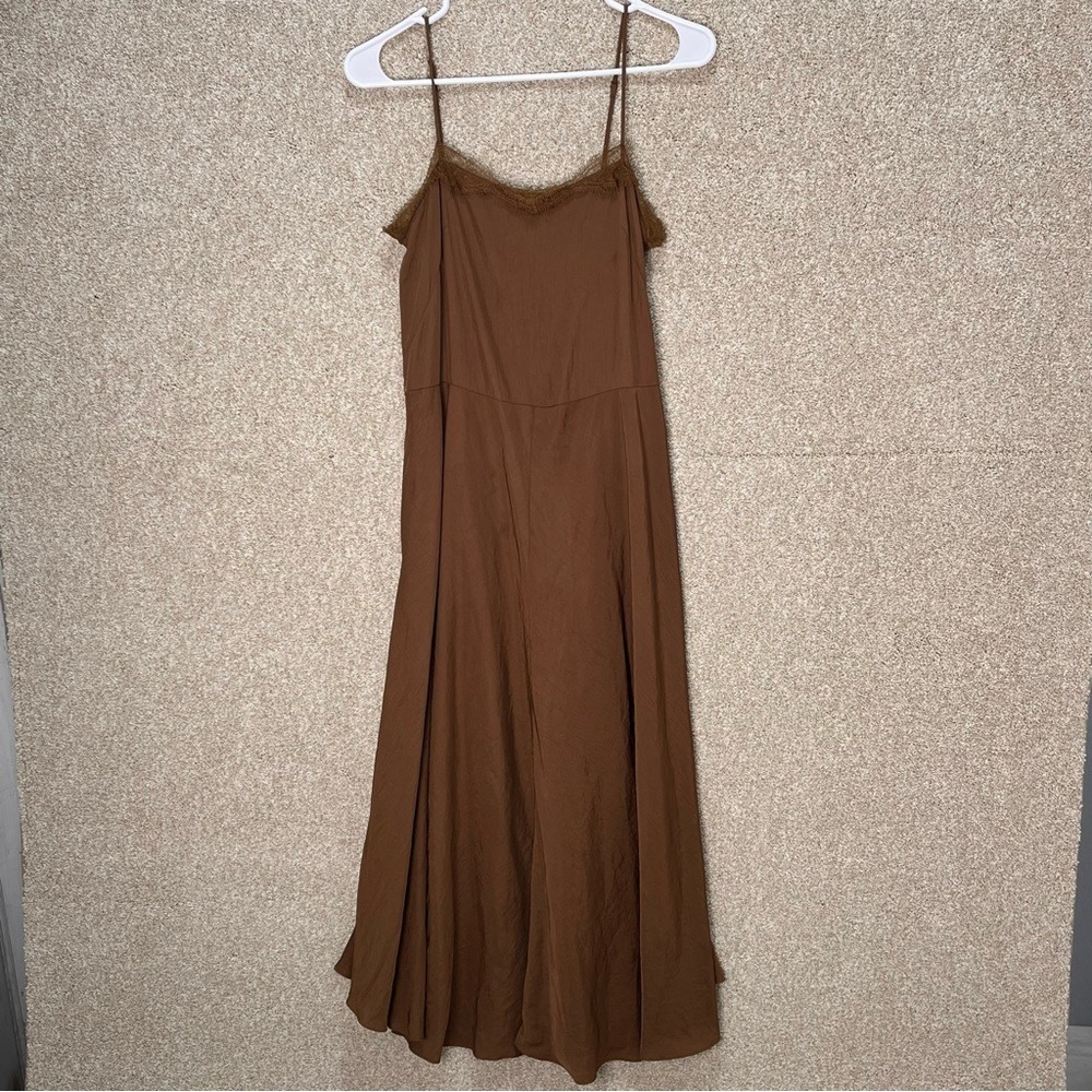 Flawed Vince XS brown dress pockets spaghetti straps woodland forest fairy witch